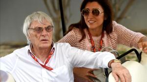 Bernie Ecclestone y su esposa Fabiana Flosi.