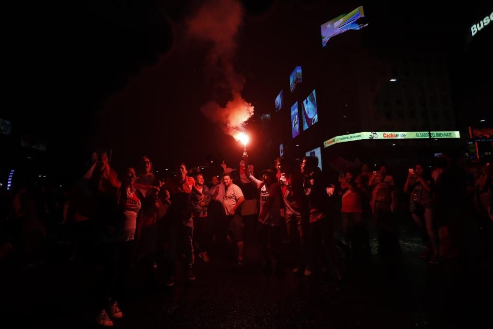 La afición de River celebra su victoria