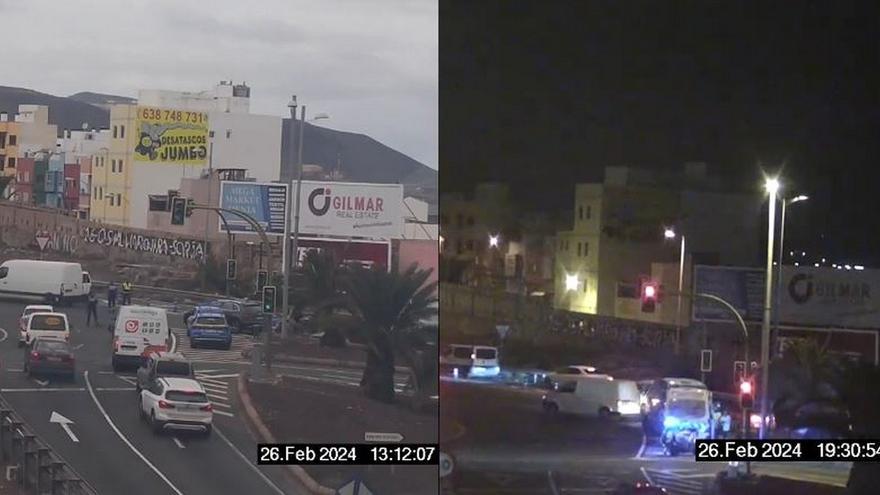 Doble accidente de tráfico en la &#039;rotonda maldita&#039; de Las Palmas de Gran Canaria