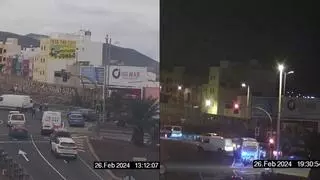 Doble accidente de tráfico en la 'rotonda maldita' de Las Palmas de Gran Canaria