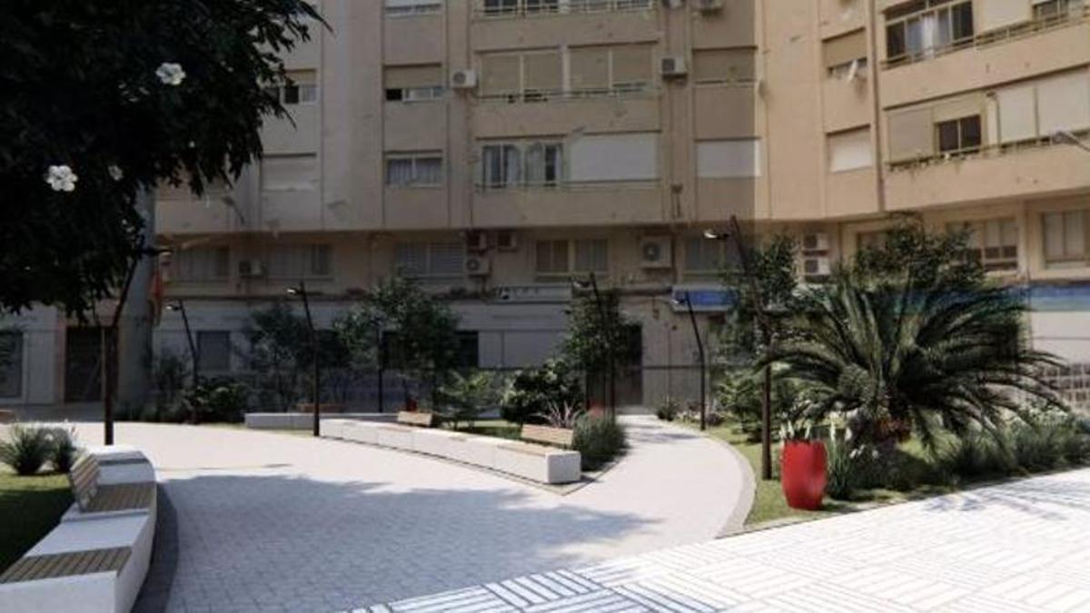Recreación virtual de la futura plaza dedicada a Luis Suñer.