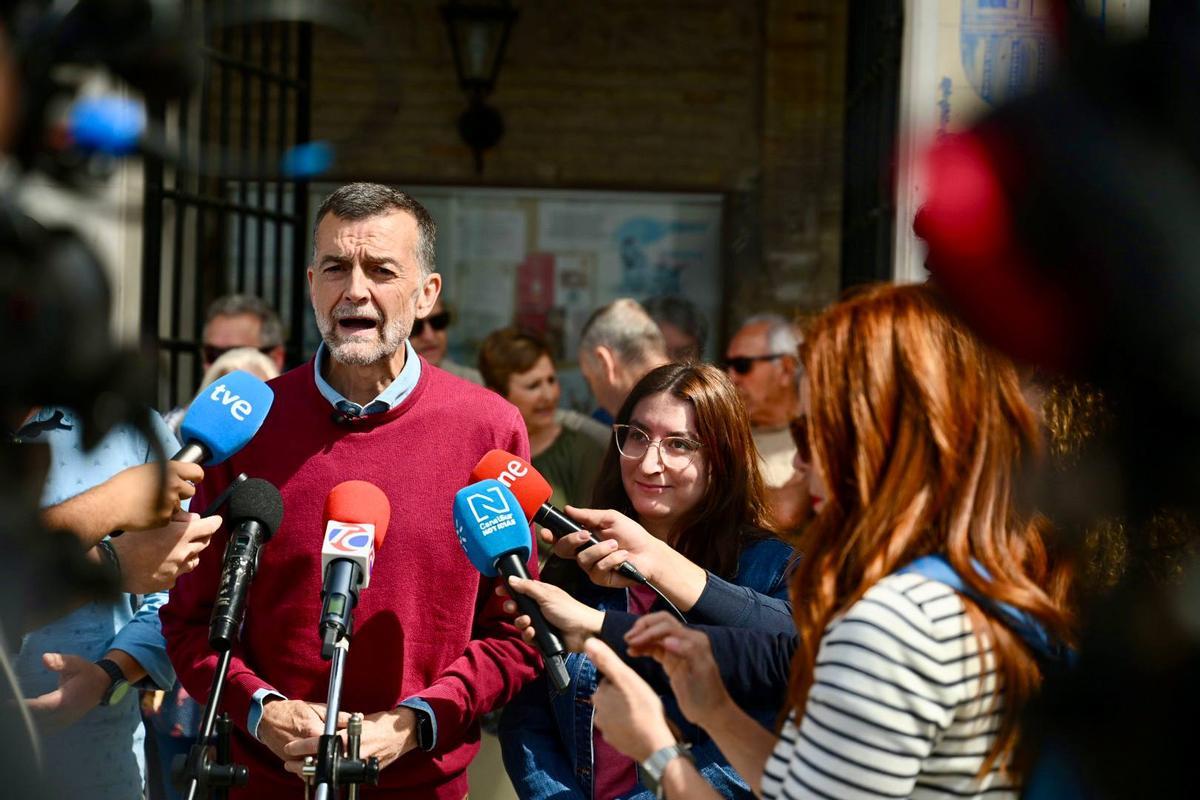 Antonio Maíllo, líder Por Andalucía, en Castro del Río este miércoles.