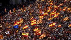 Vista aérea de la manifestación del 8 de octubre de 2017.