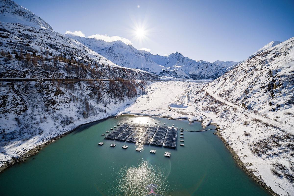 Parque solar de demostración en Suiza.