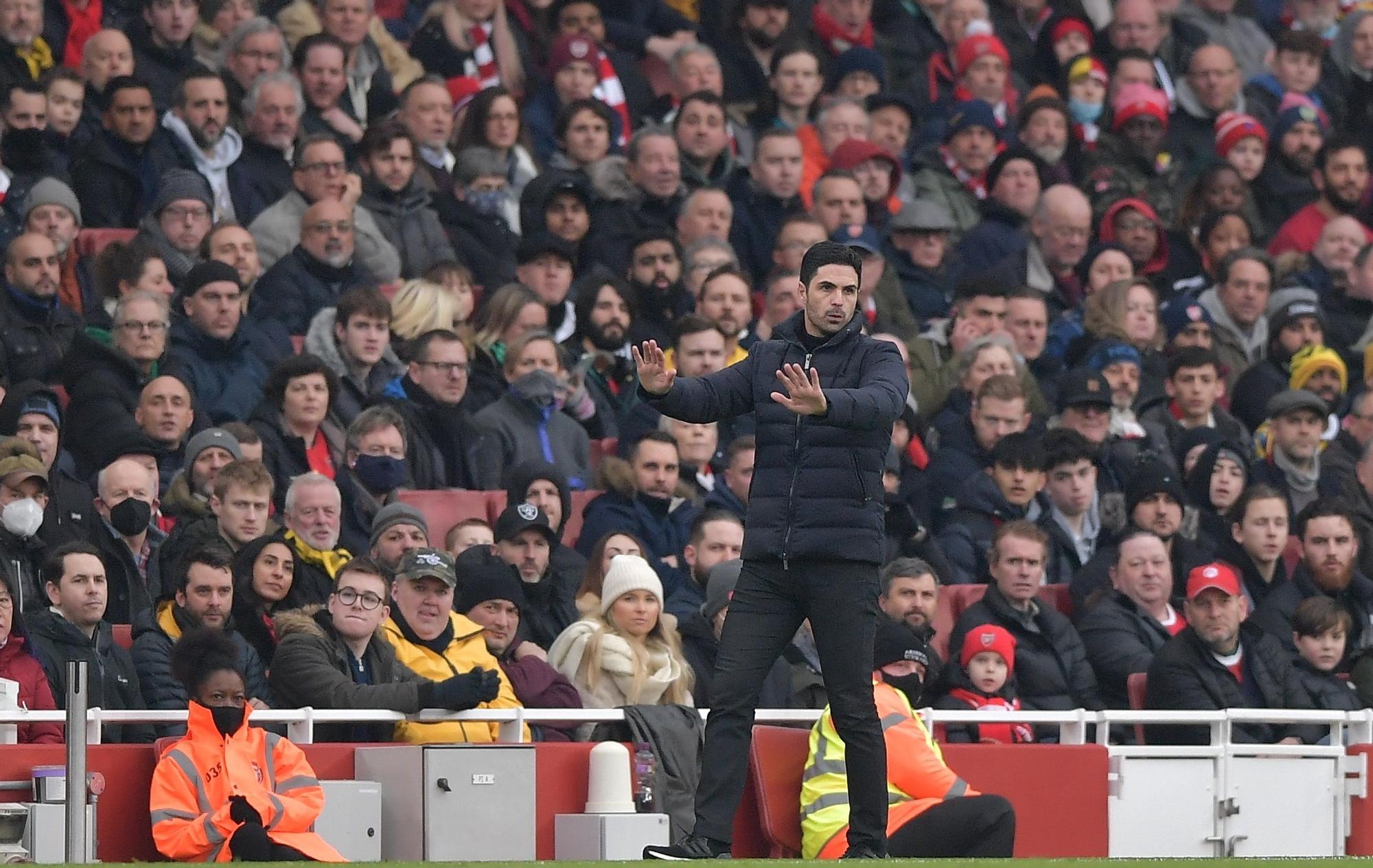 Mikel Arteta, en un partido de Premier en el Emirates | EFE