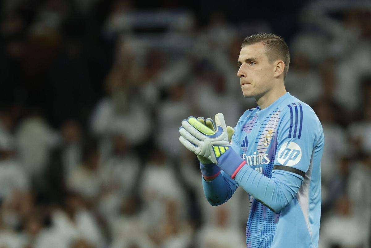 Lunin, durante el partido contra el Leganés