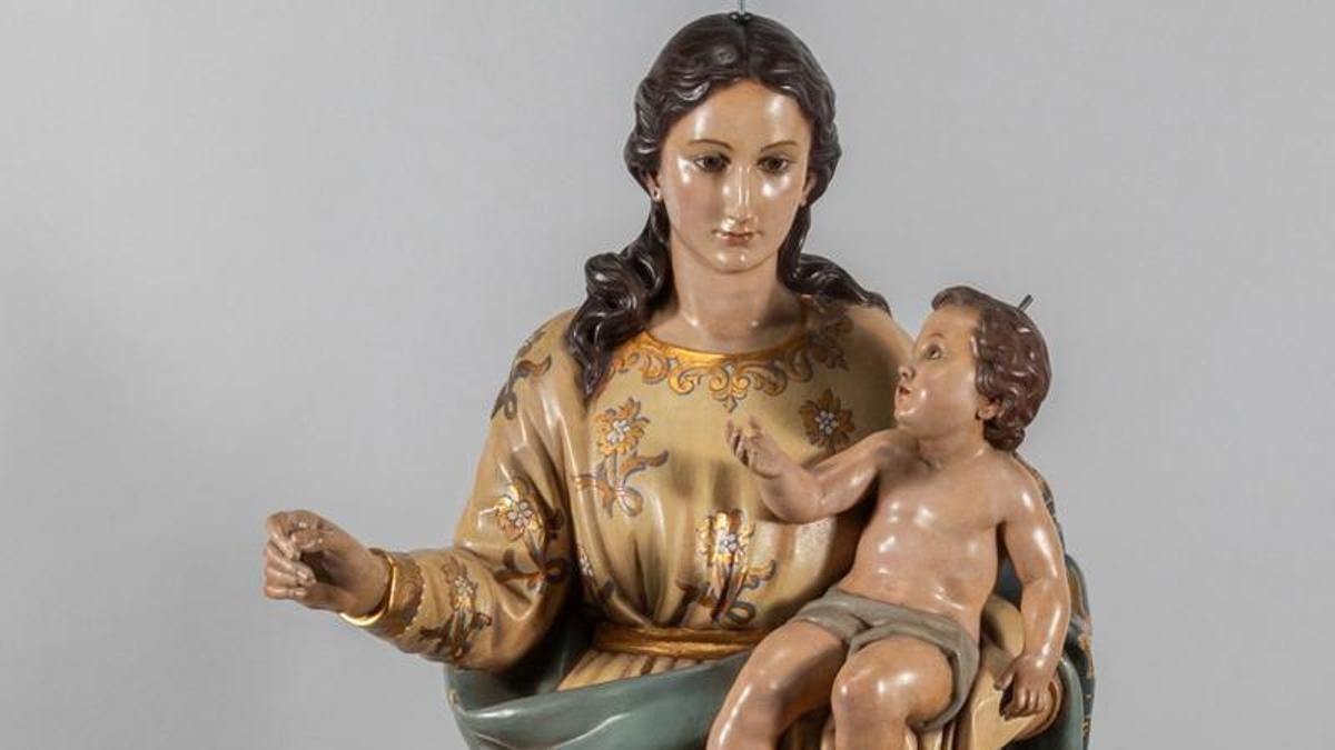 Imagen restaurada de la Virgen de los Remedios, patrona de Pliego