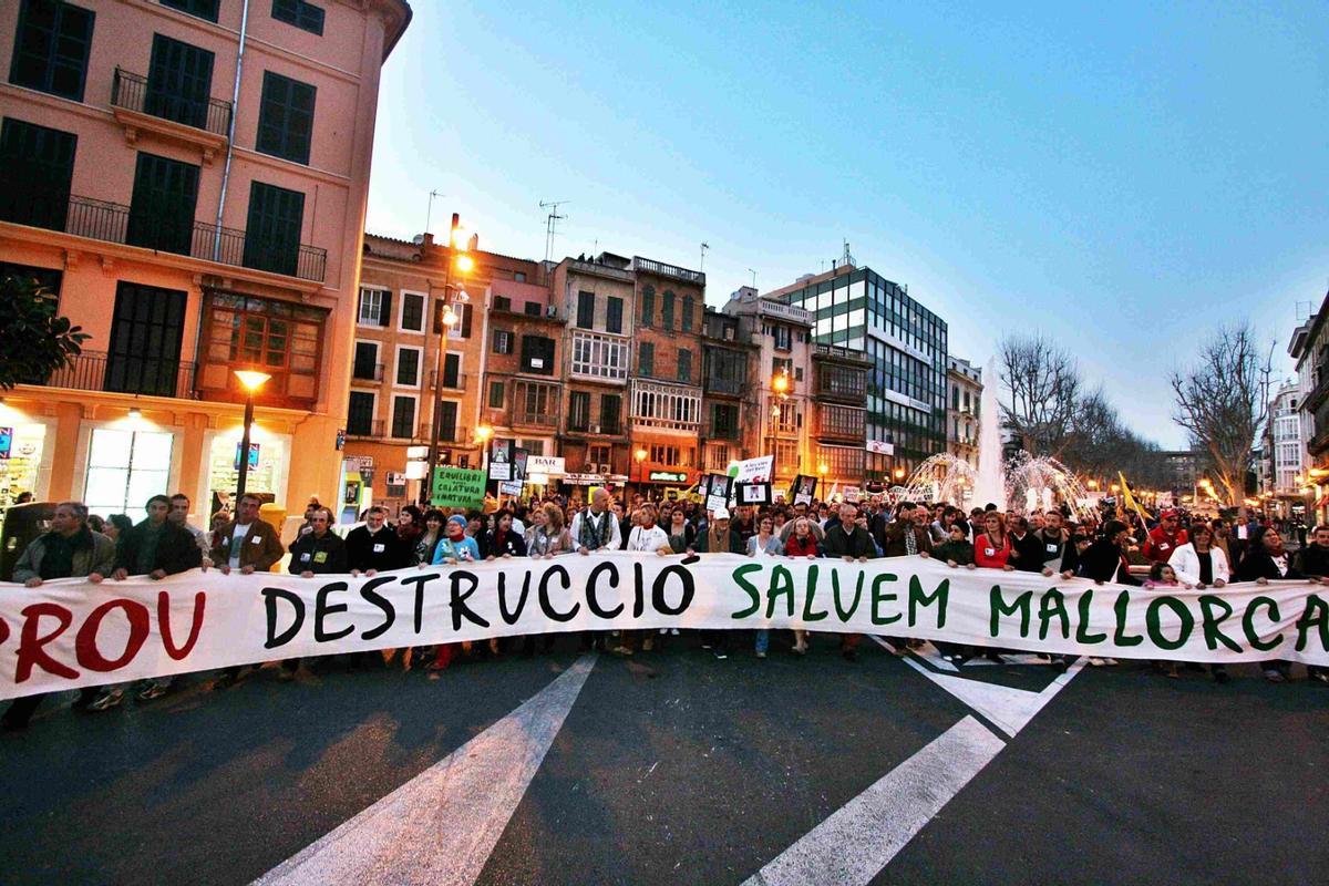 Manifestación ‘Salvem Mallorca’, en 2007