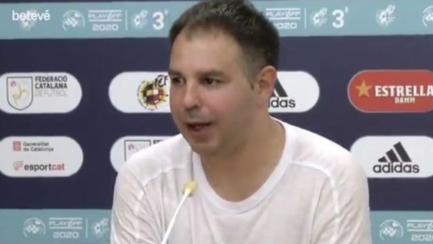 Tremenda rajada del entrenador del Hospitalet tras ascender ante el Terrassa