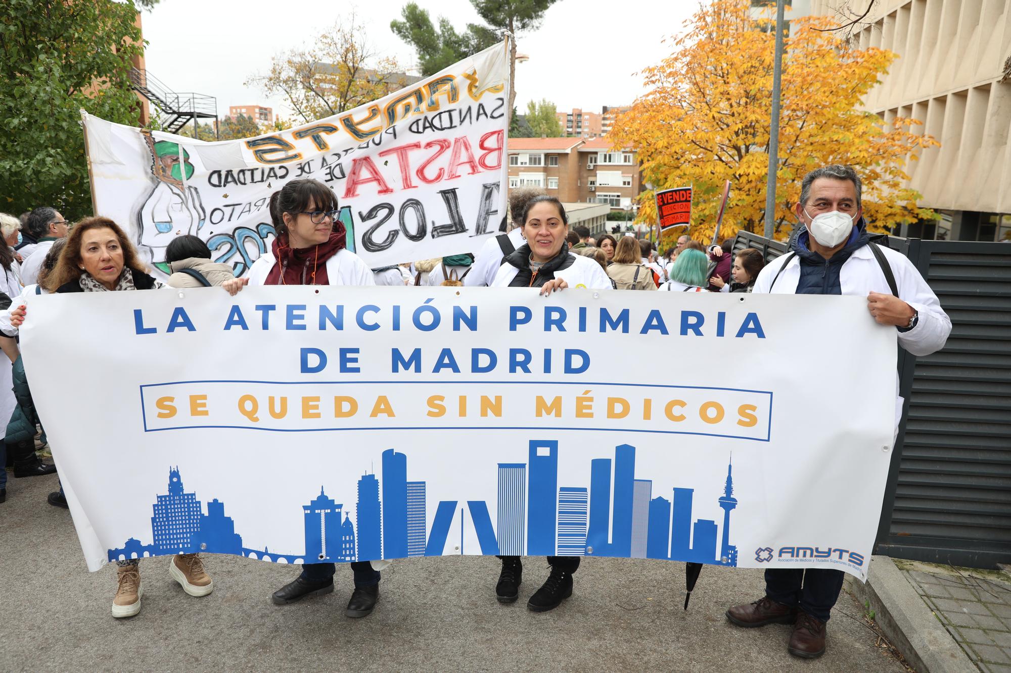 Médicos en huelga de atención primaria en Madrid