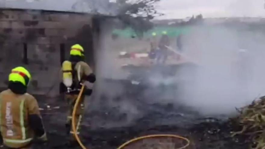 Intervención de los bomberos de Torrevieja en la finca agrícola de la zona de La Herrada de Los Montesinos