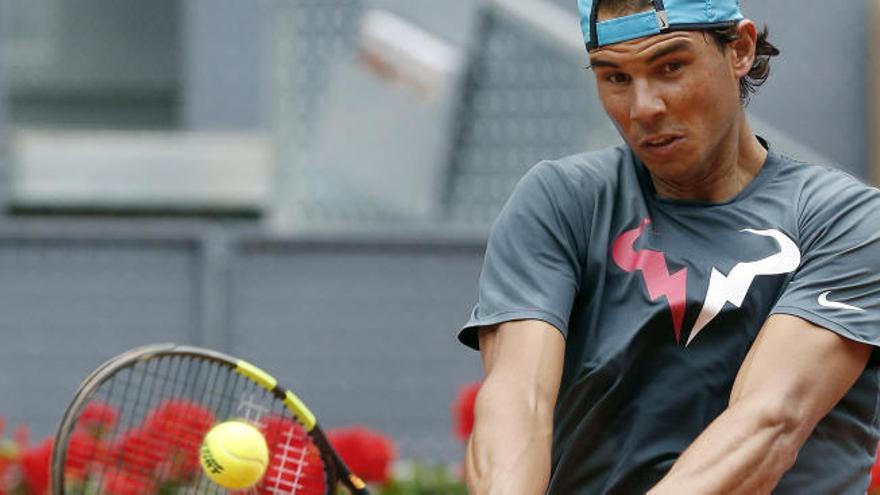 Rafa Nadal, entrenando en Madrid.