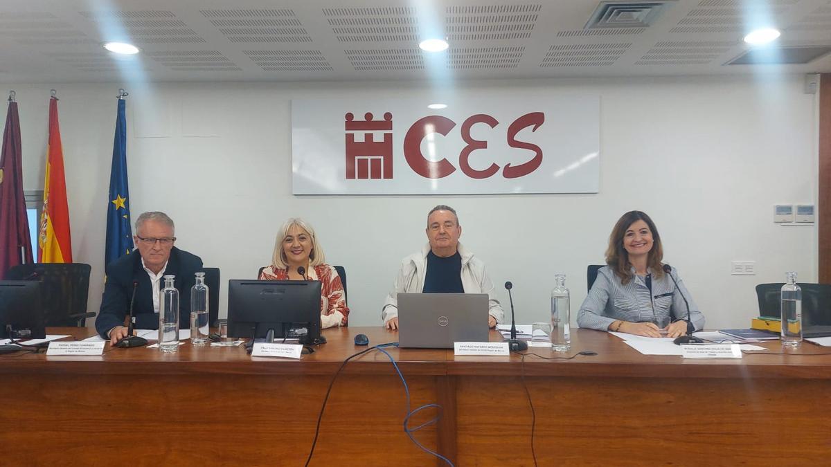Rafael Pérez, Paqui Sánchez, Santiago Navarro y Rosalía Sánchez-Solís, este miércoles durante la mesa redonda celebrada en el CES.