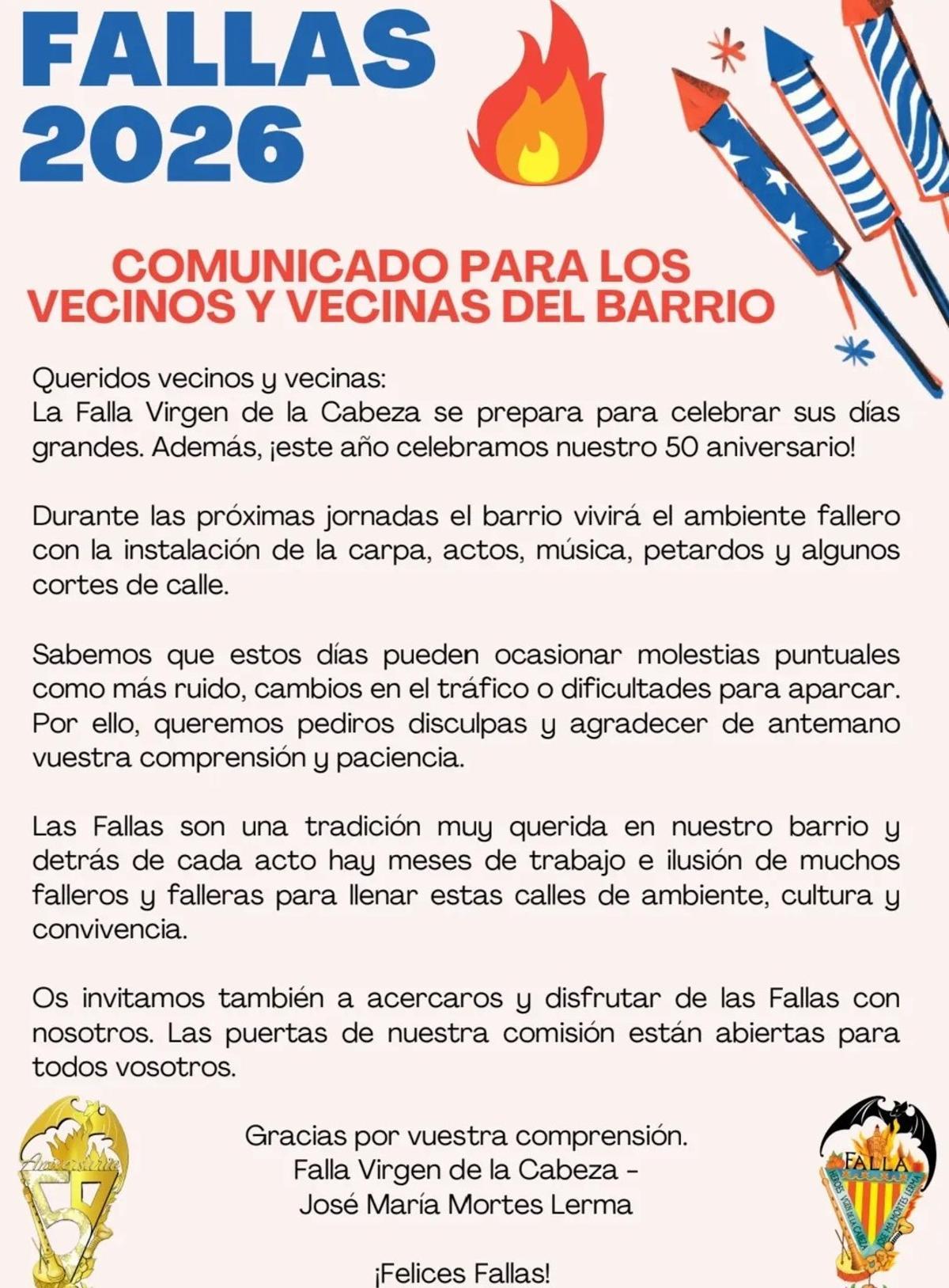 Comunicado de Virgen de la Cabeza