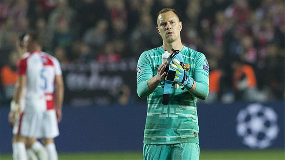 Ter Stegen: Ha sido muy complicado jugar contra el Slavia de Praga