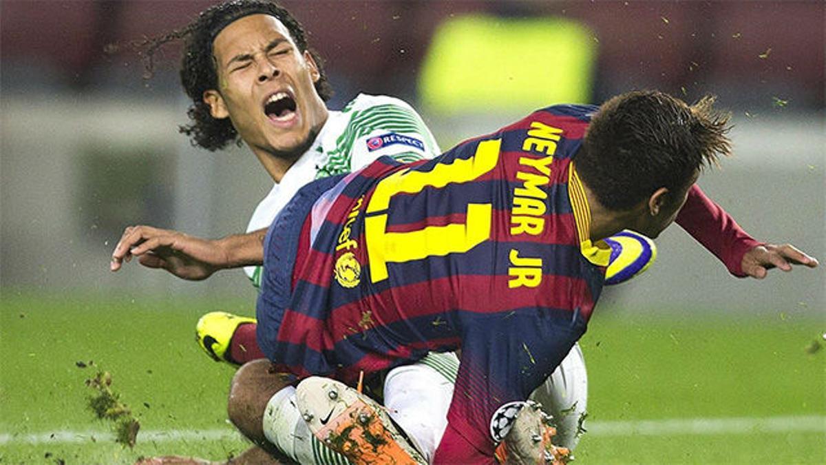 Van Dijk ya se enfrentó al FC Barcelona con la camiseta del Celtic