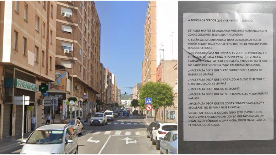 Lío de vecinos en un edificio de Castellón | &quot;A todos los cerdos: nos haríais un gran favor yéndoos a vivir a una piara&quot;