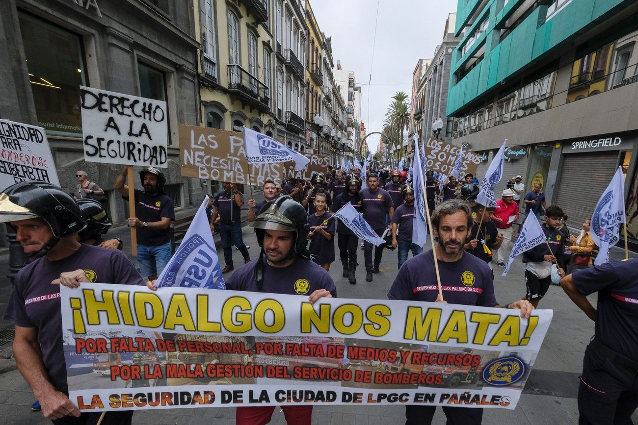 Manifestación bomberos de Las Palmas de Gran Canaria