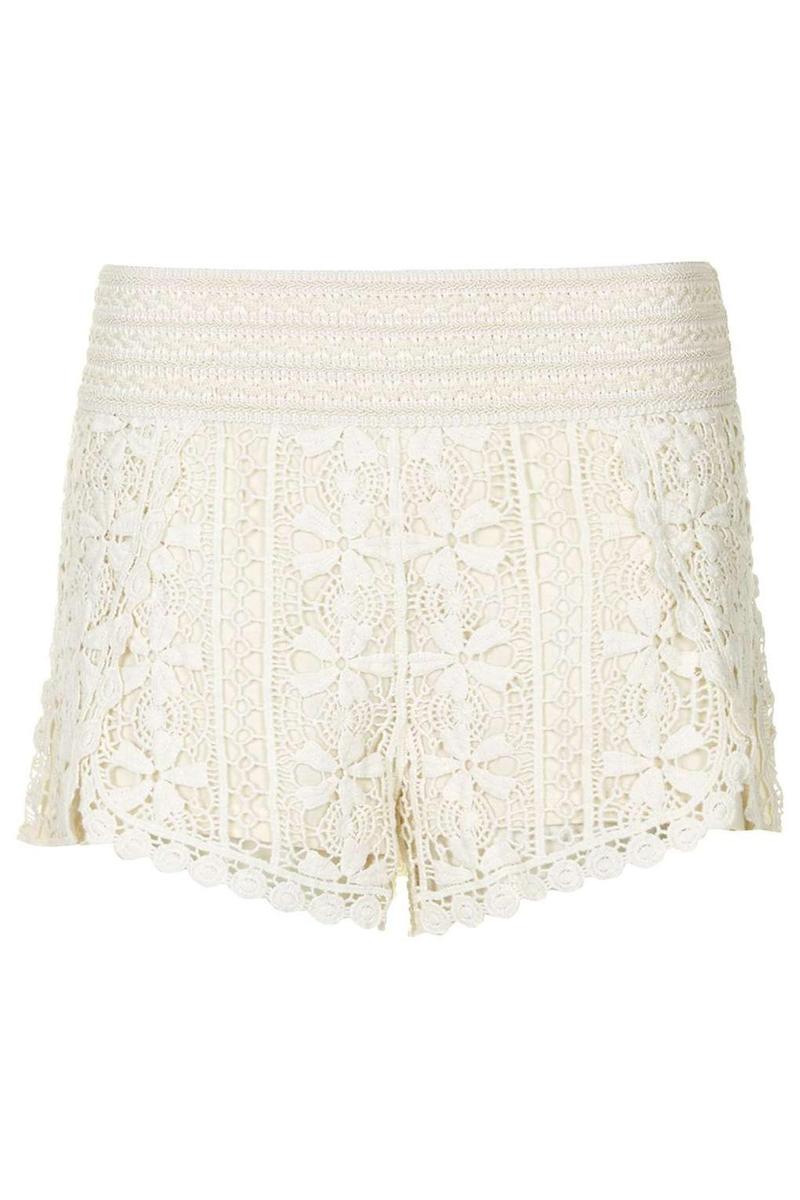 Shorts blancos de crochet