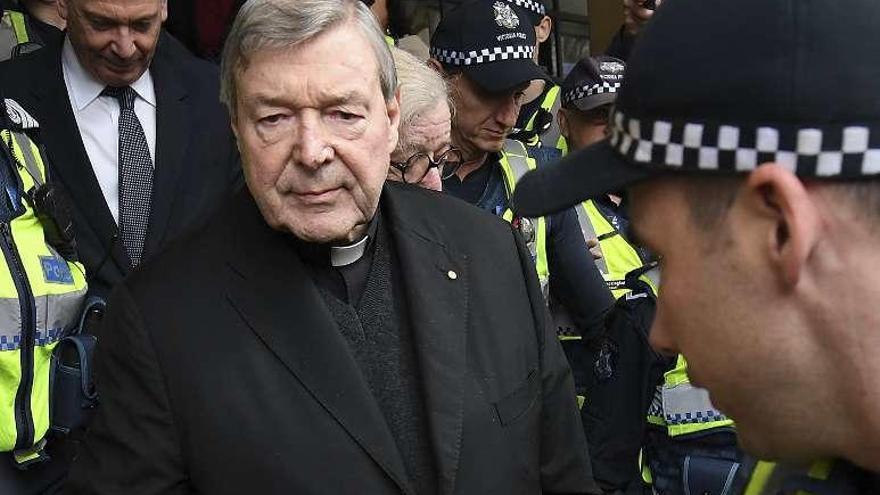 El cardenal australiano George Pell, a su llegada al tribunal. // Reuters