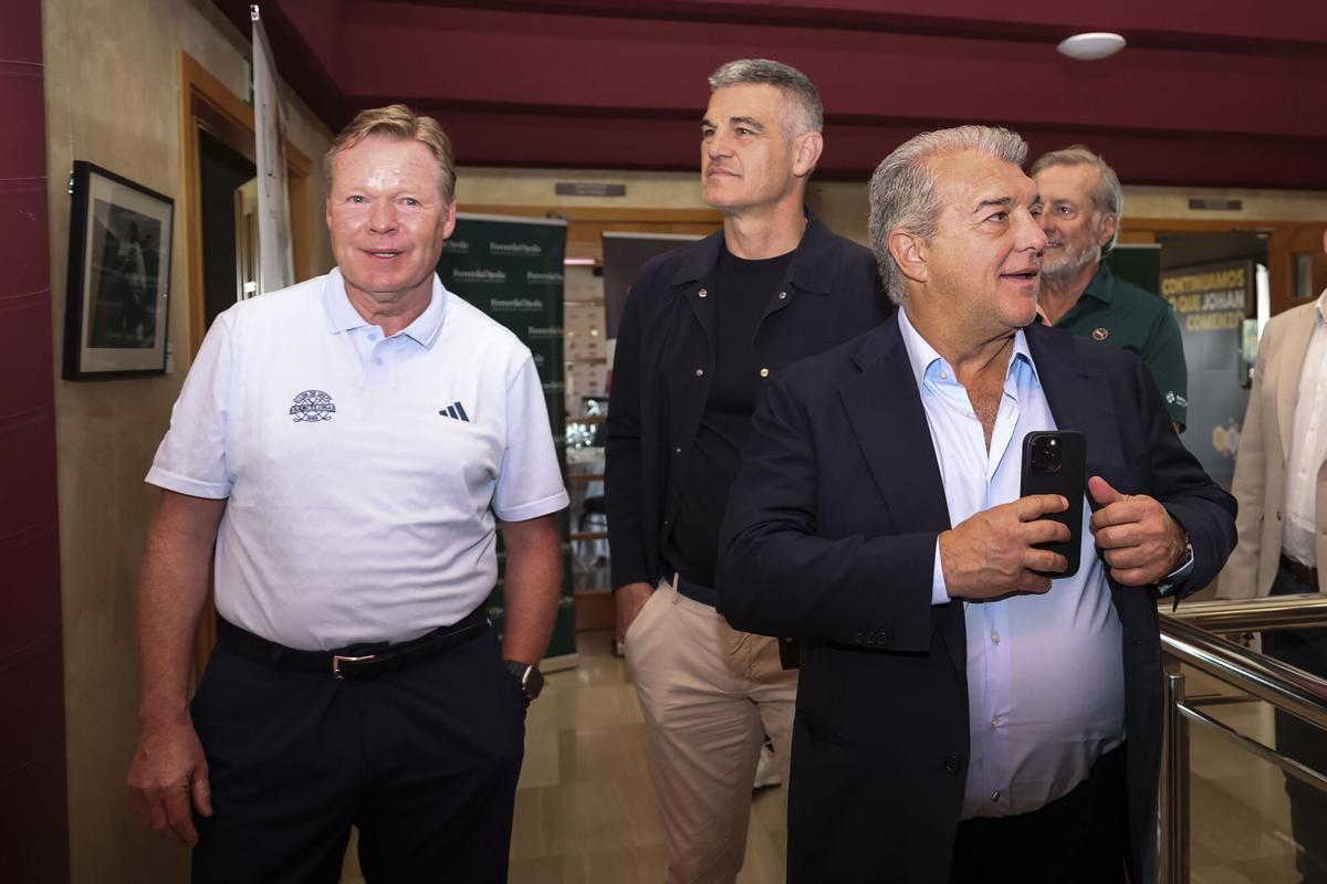 Ronald Koeman y Joan Laporta, en el Club de Golf Barcelona.