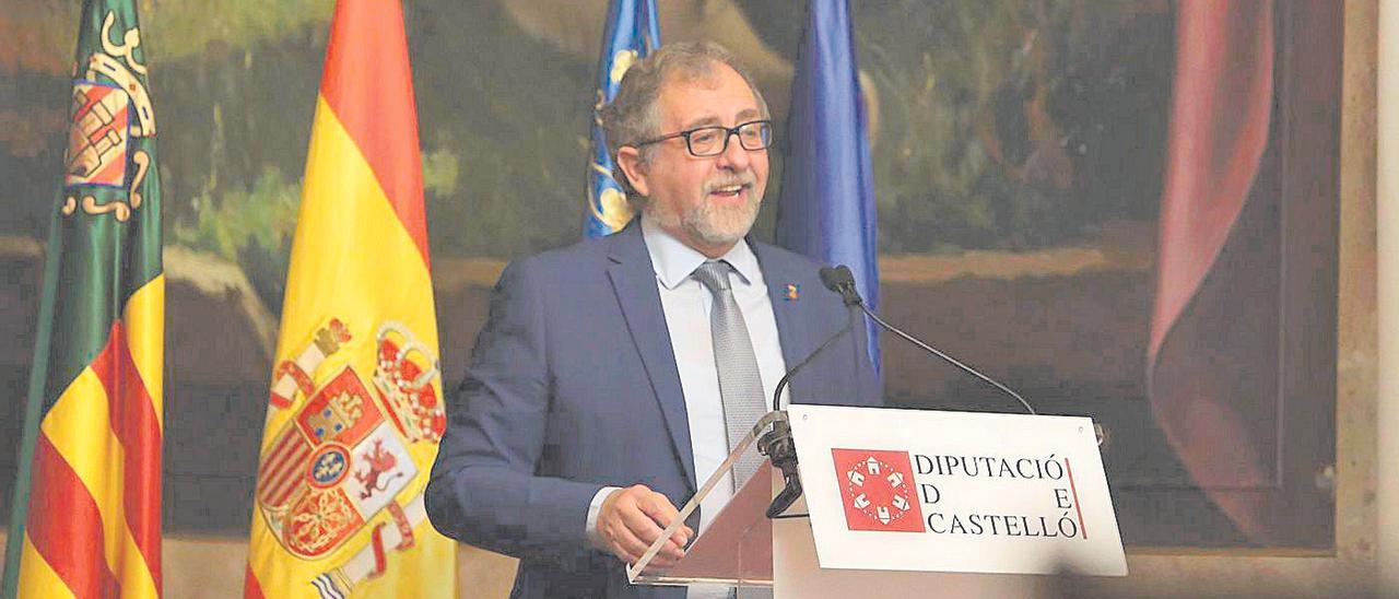 El presidente de la Diputación de Castellón, José Martí, durante una intervención en la institución provincial.