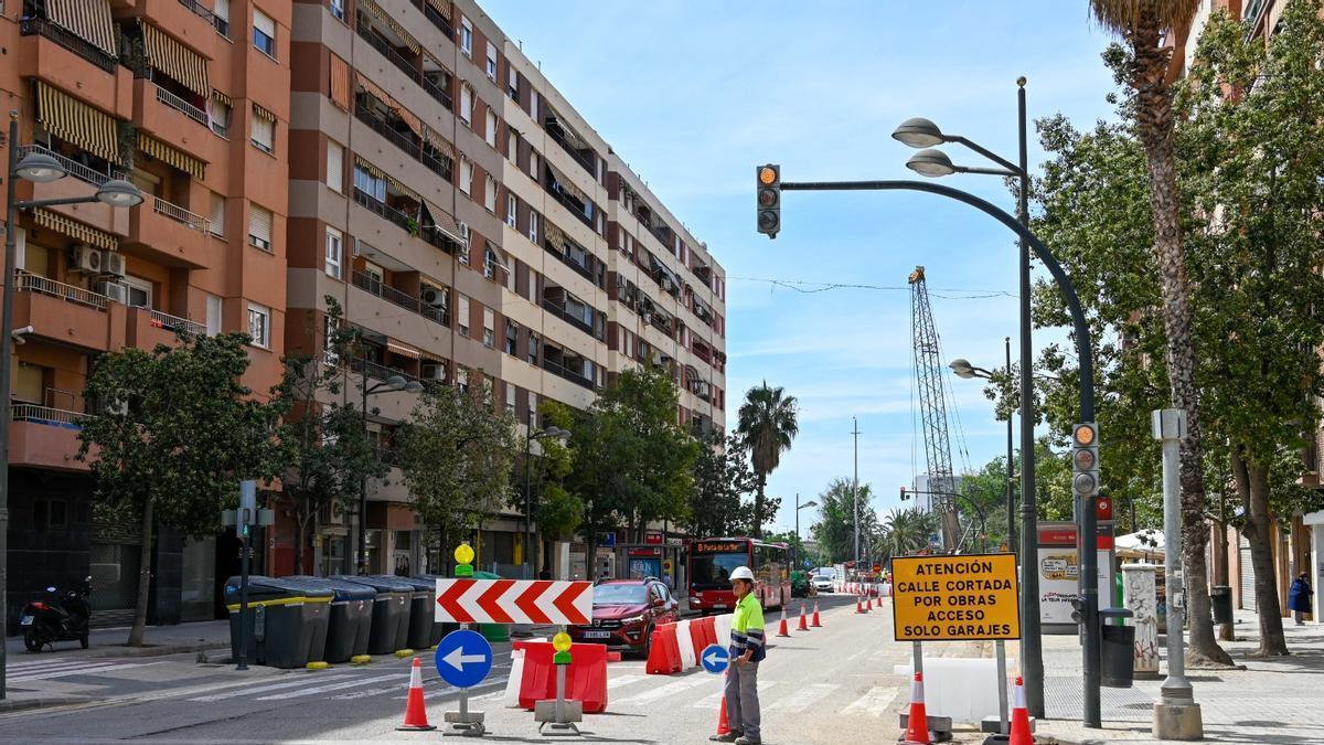 Desvío del tráfico a la salida de Malilla