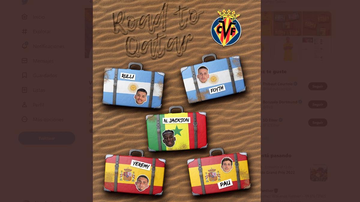 Montaje con los cinco jugadores del Villarreal CF que acudirán al Mundial de Qatar.