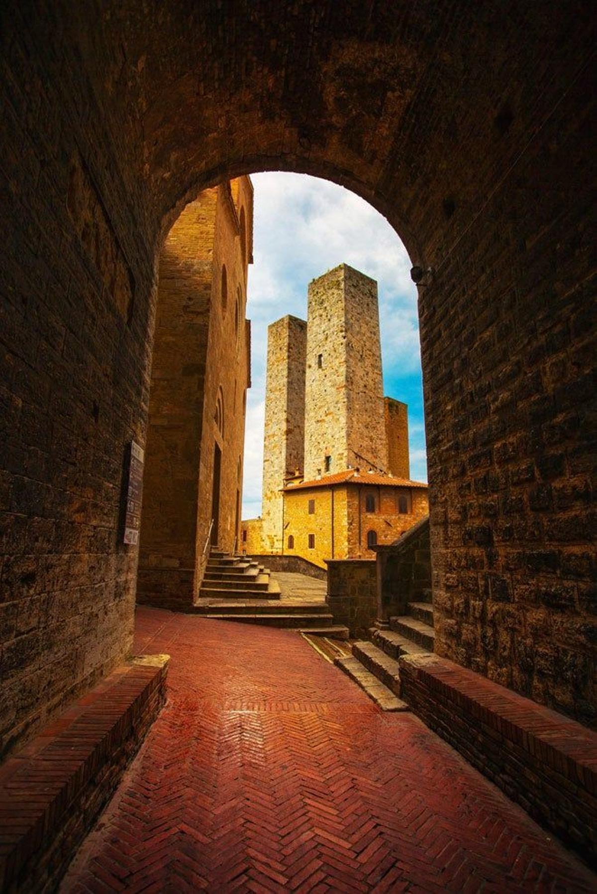 Atardecer sobre las torres de San Gimignano.