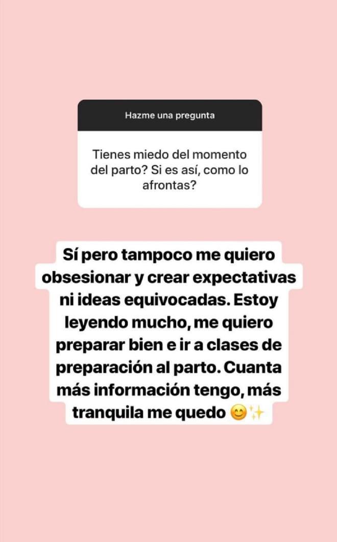 Laura Escanes responde a sus 'followers' acerca del miedo que puede sentir frente al parto