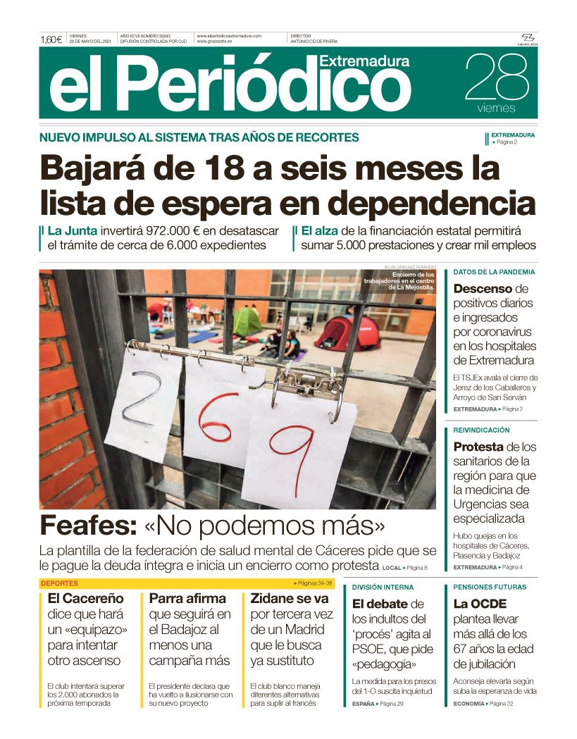 Consulta la portada correspondiente al día 28 de mayo del 2021