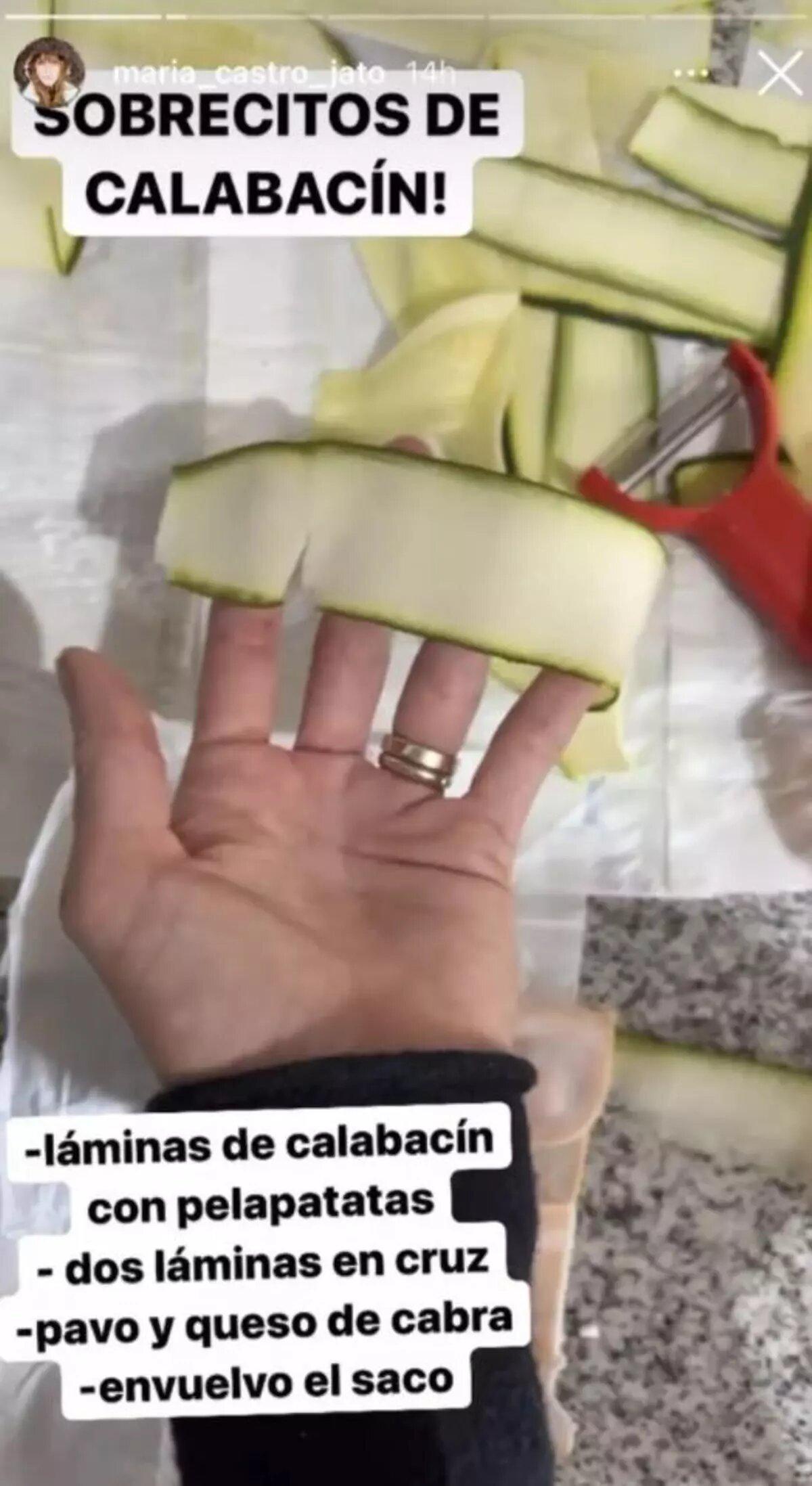 Receta de María Castro saquitos de calabacín