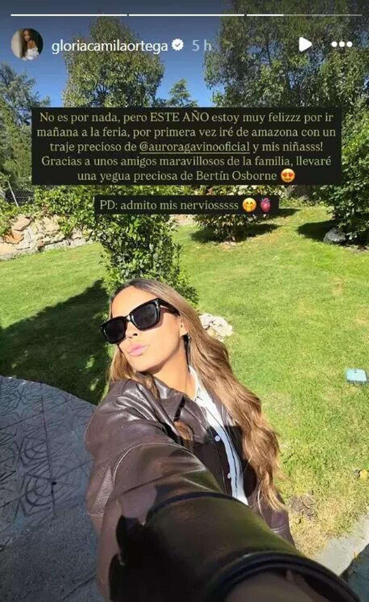 Story de Gloria Camila