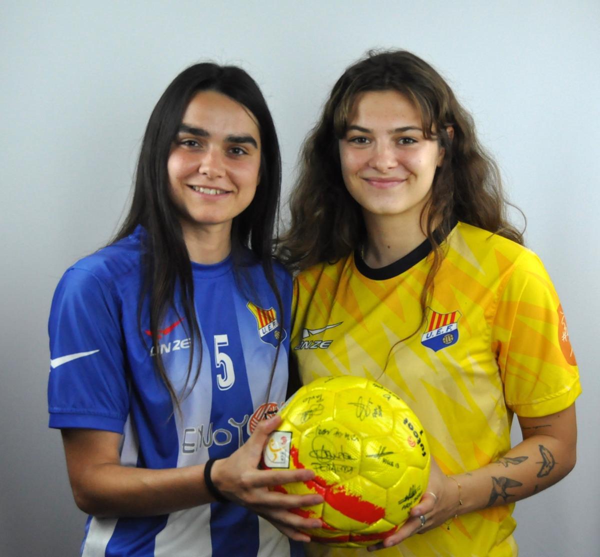 Laia Palomeras i Júlia Vilà, golejadora i portera de la UE Figueres.