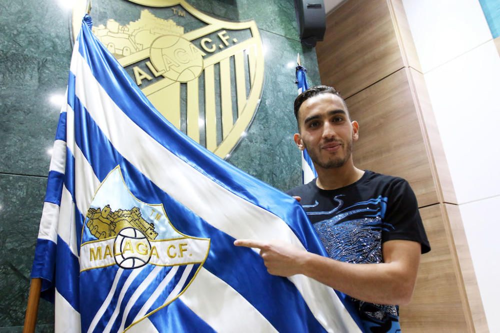 Presentación de Badr Boulahroud como nuevo jugador del Málaga CF.