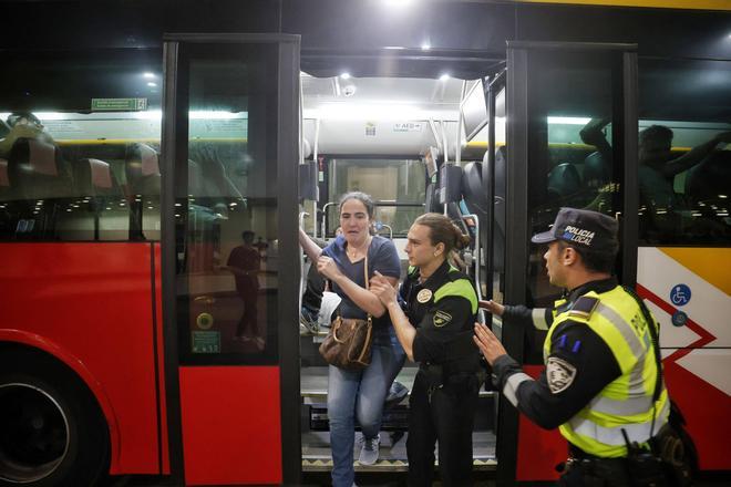 La estación intermodal de Palma ha sido escenario de un gran simulacro de emergencias este domingo