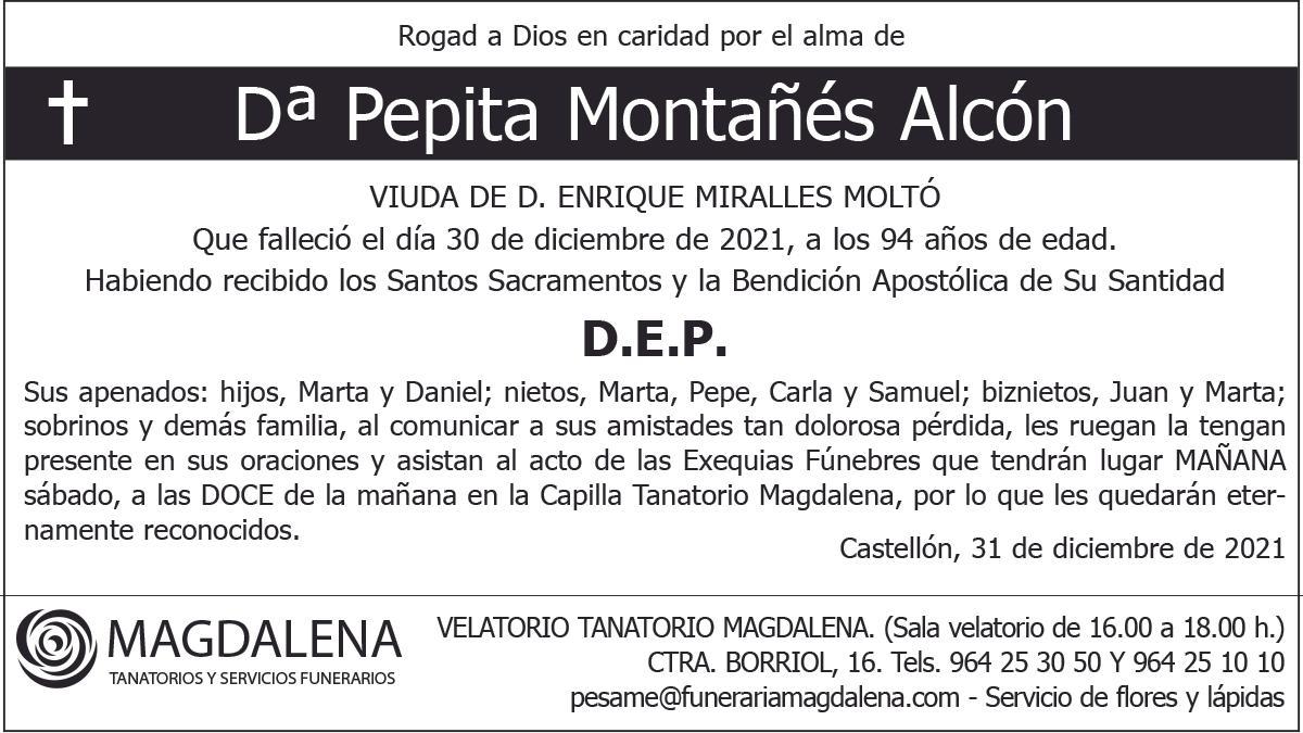Dª Pepita Montañés Alcón
