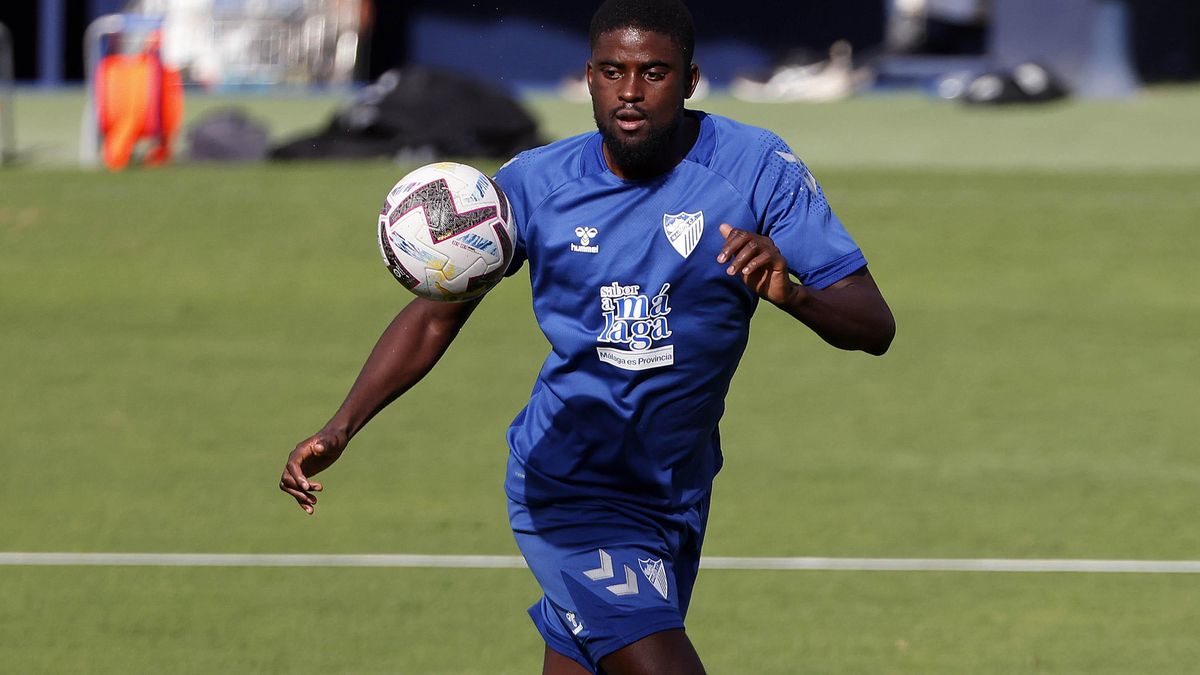 N'Diaye, durante el entrenamiento de este jueves.