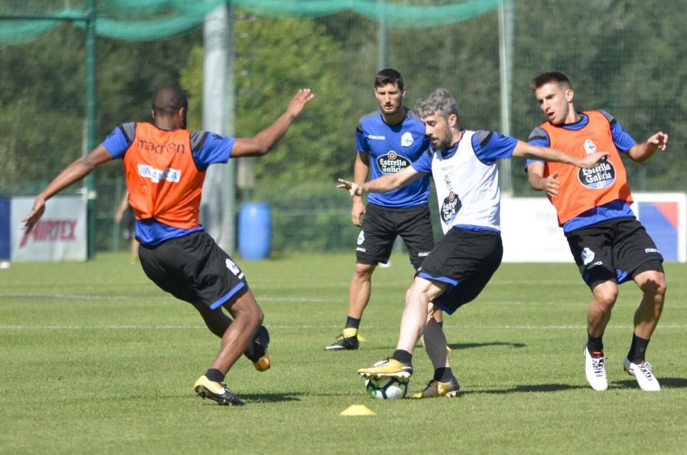 Entrenamiento en la ciudad deportiva de Abegondo el 16 de agosto de 2017.