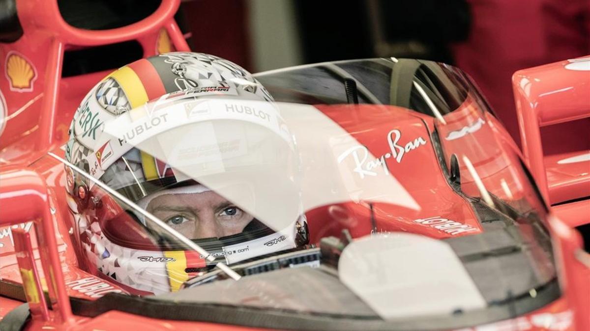 Vettel, el primero en probar el 'escudo'