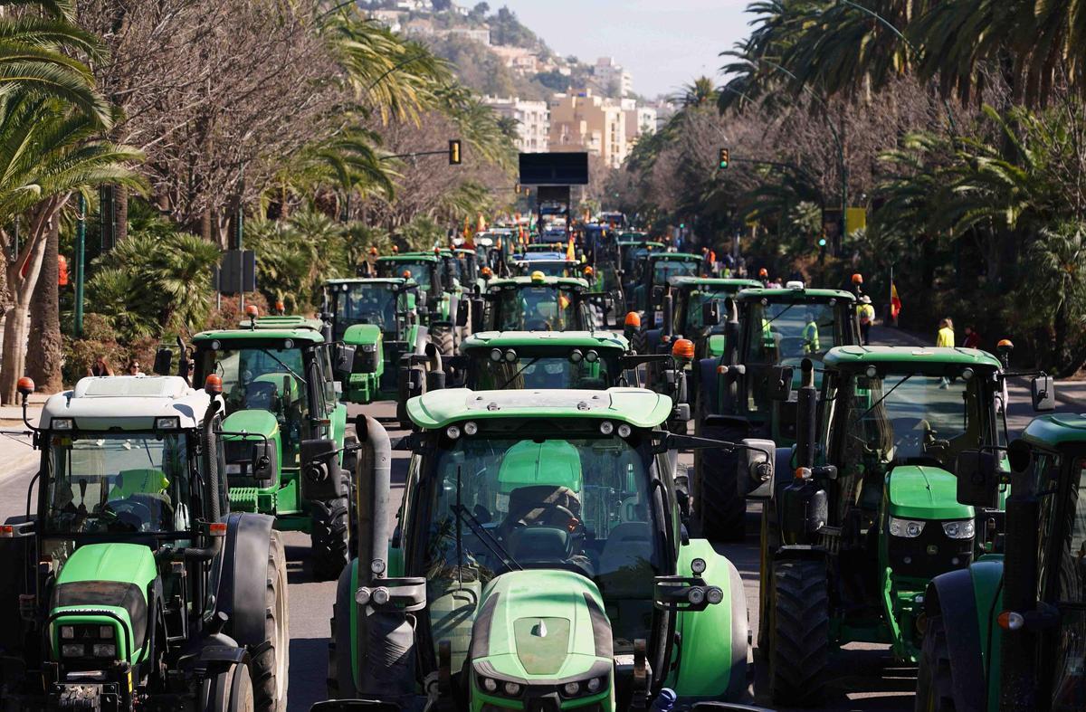 Málaga volvió a llenarse de tractores este miércoles