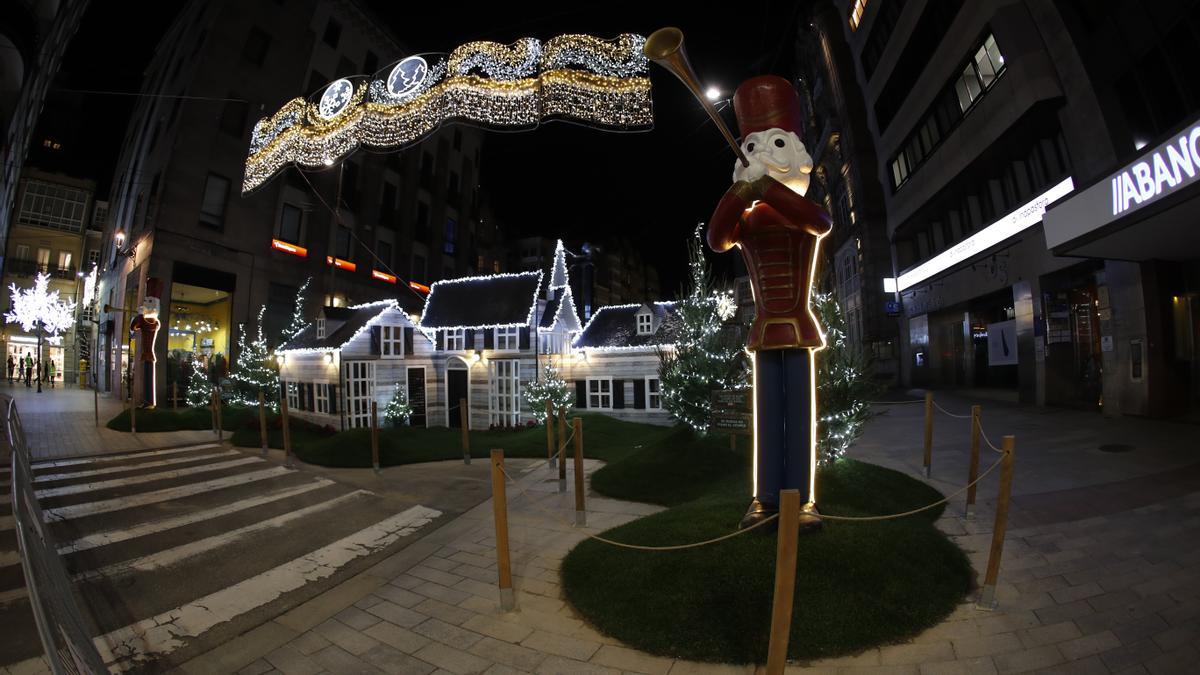 Vigo ilumina con su mejor color una Navidad gris