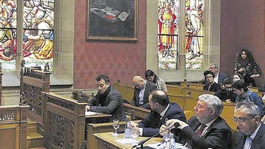 Joan Carles Verd, presidente de la FELIB, durante su intervención de ayer en el Consell.