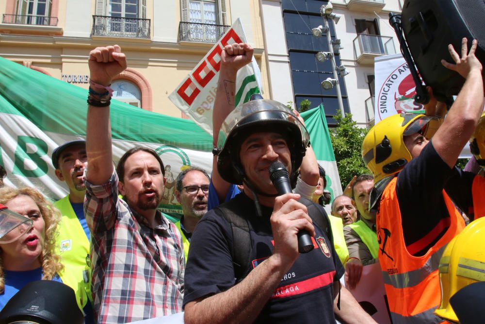 Manifestación de los bomberos de Málaga