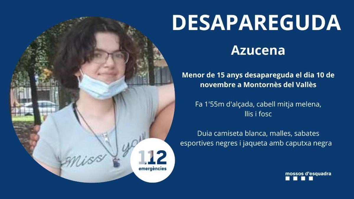 La policia busca l’Azucena, desapareguda a Montornès del Vallès aquest dijous