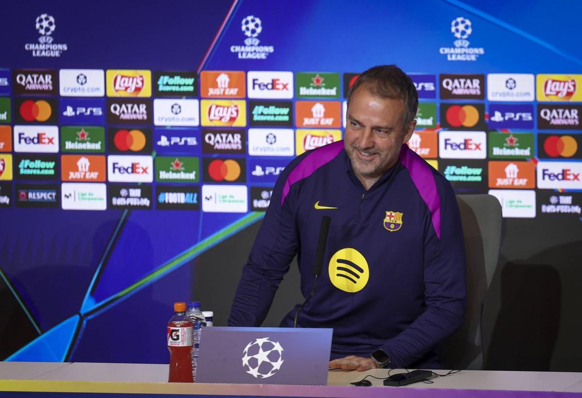 Flick, en la rueda de prensa previa al Atlético-Barça de Champion