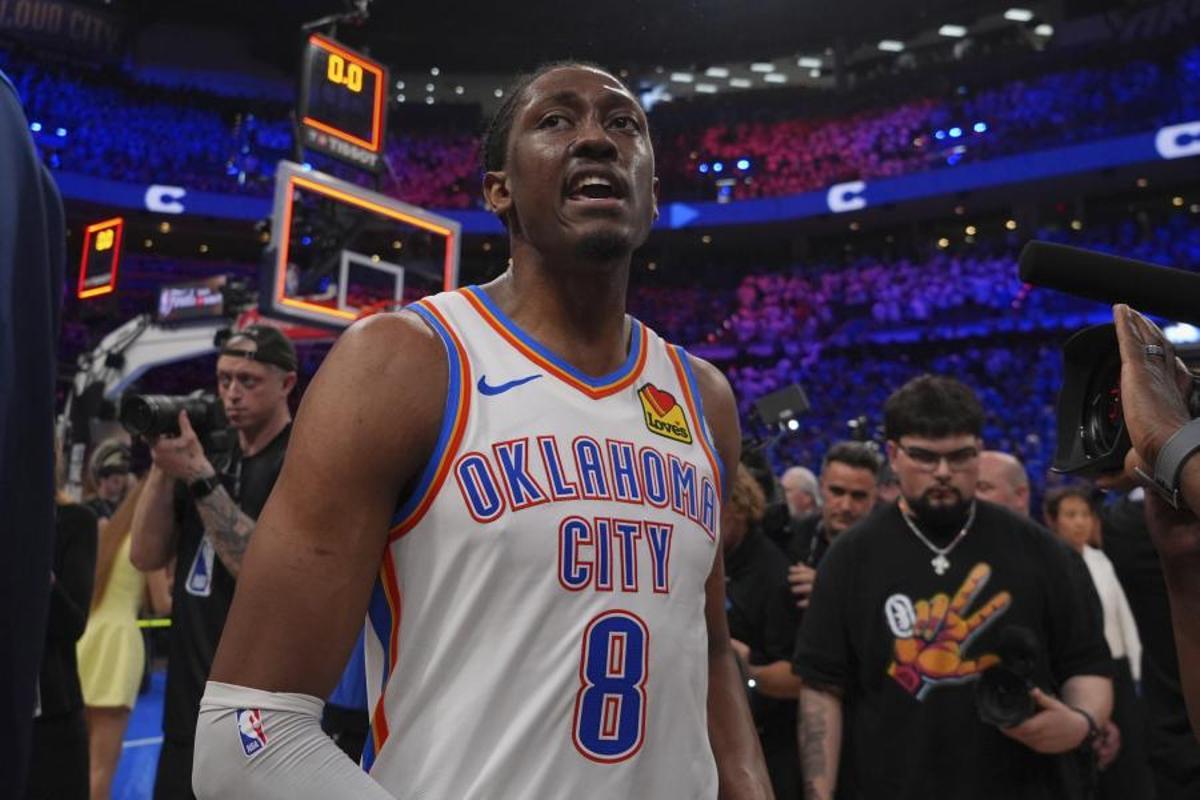 Jalen Williams, la estrella de los Thunder anotó esta madrugada 40 puntos a los Pacers en el quinto partido de las Finales