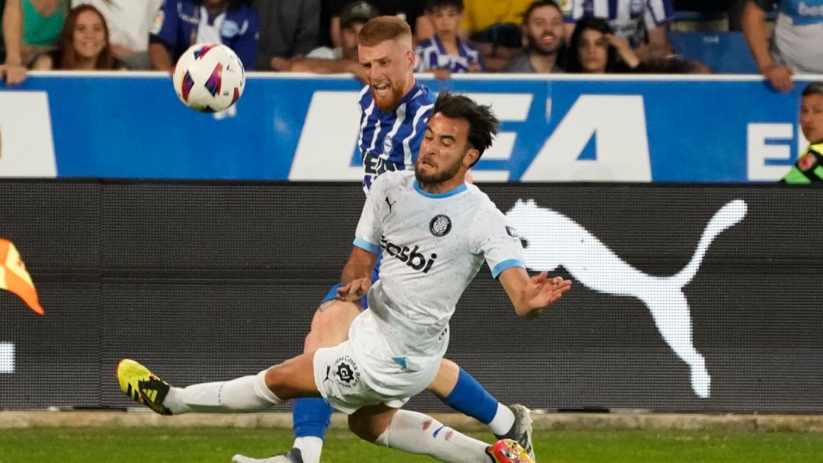 Eric García, durante el partido de Liga contra el Alavés