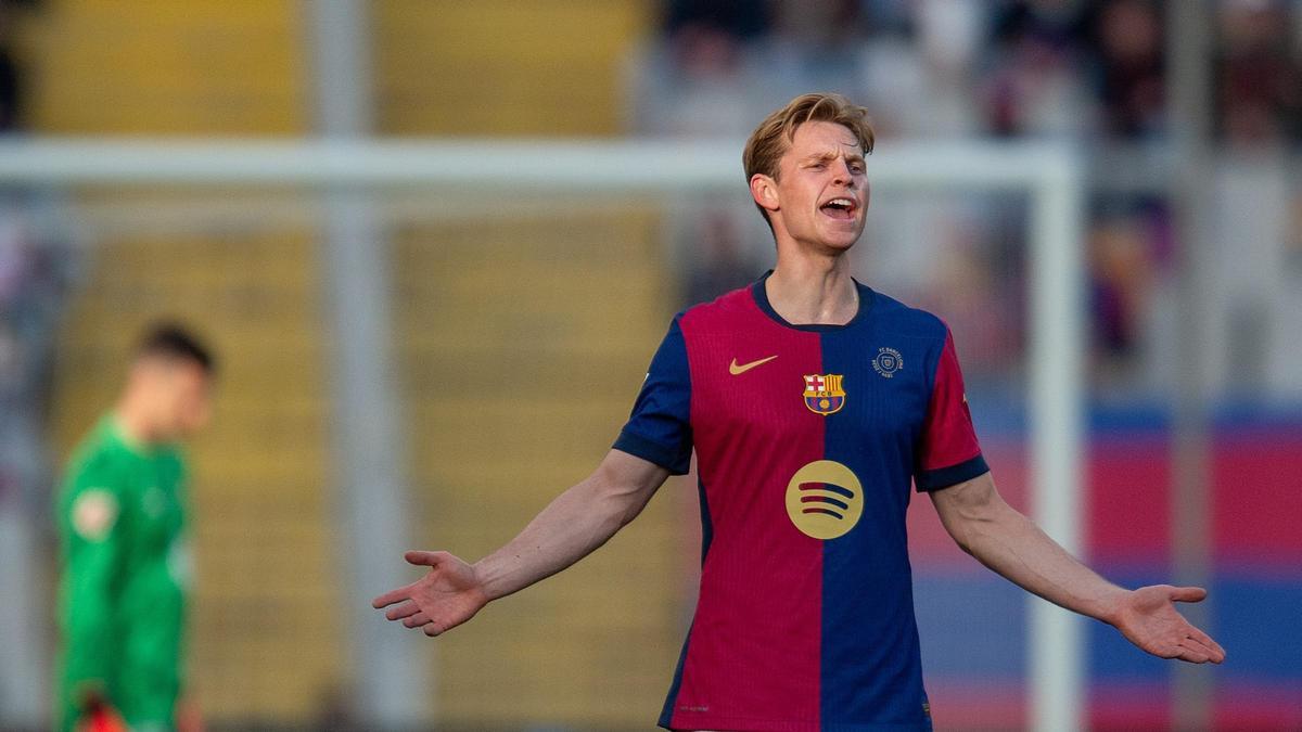 De Jong, durante el partido entre el FC Barcelona y Las Palmas.
