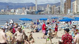 Turistas en Benidorm este fin de semana.